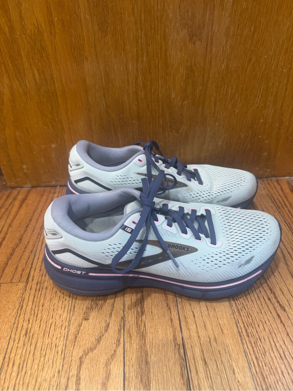 Brooks Ghost 15 Women's Cushioned Lace Up Running Shoes Gray Purple Pink Size 8